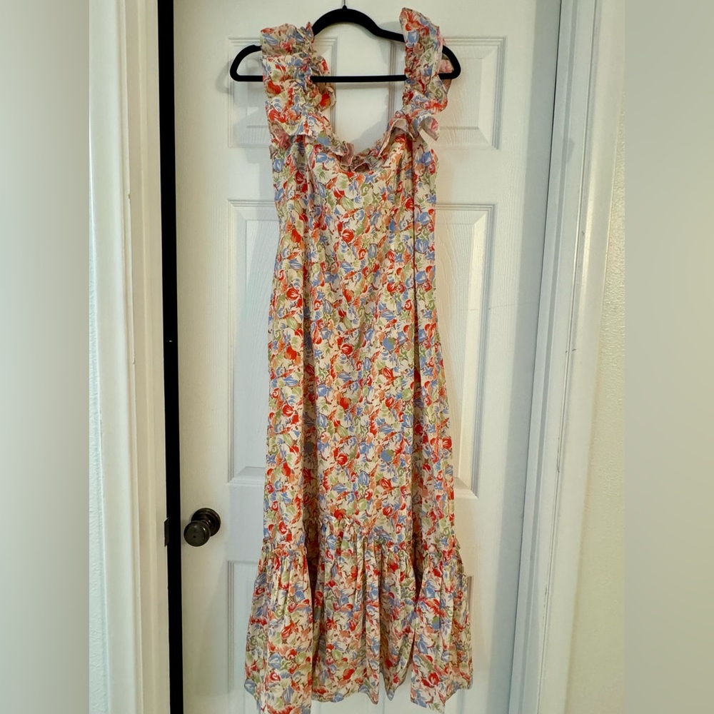NWT Anthropologie RIXO June Floral Ruffled A-Line Midi Dress - size L - Picture 4 of 9